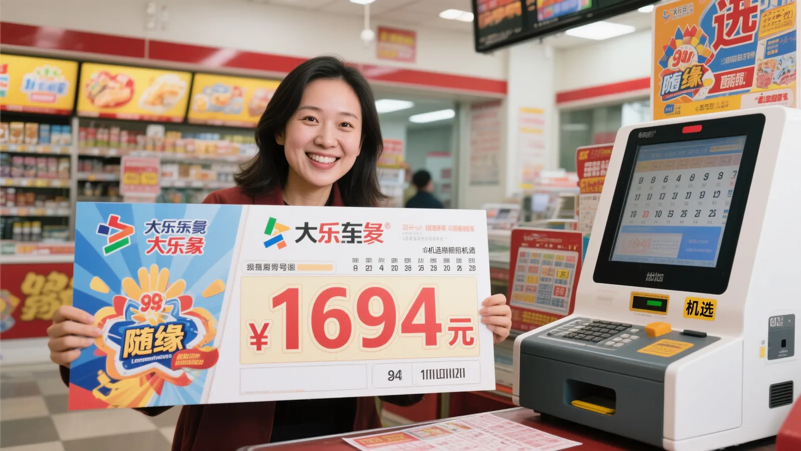 女子机选喜中大乐透1694万 全家三口共享购彩乐趣